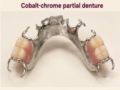 Approved teaching model of a cobalt-chrome partial denture with a metal framework